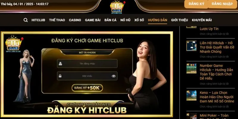Quy trình đăng ký HITCLUB siêu nhanh siêu đơn giản