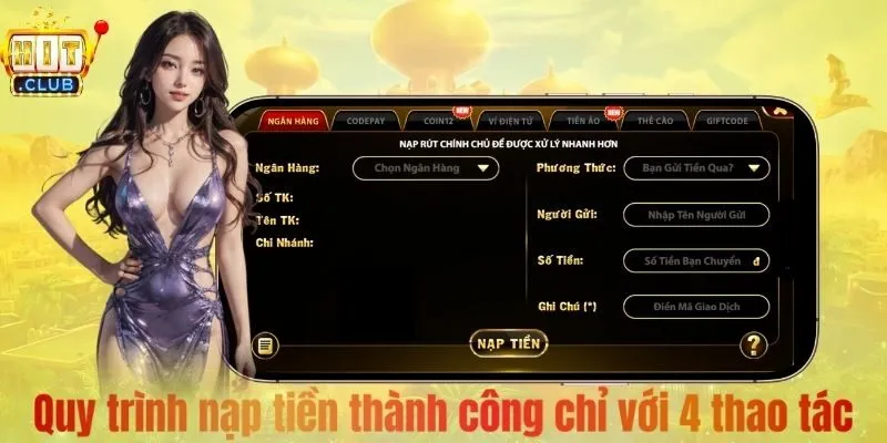 Quy trình nạp tiền thành công chỉ với 4 thao tác 
